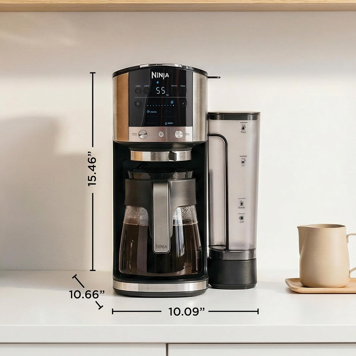 Ninja DualBrew Coffee Maker, Grounds & Pods, Stainless Steel, GP161 | Brew Classic, Rich, Over Ice, & Cold Brew, Brew Single-Serve Cup to Full 12-Cup Carafe