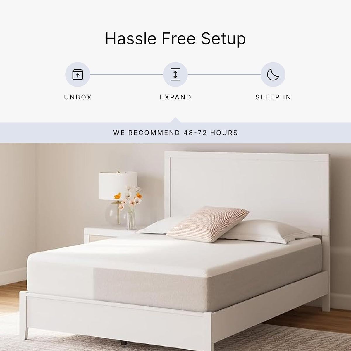 Signature Design by Ashley Chime Memory Foam Mattress, 12 Inch, Queen | Medium Firm comfort and firm support, Cooling knit cover over high-density gel foam, Compressed bed in a box setup