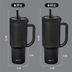 Ello Oasis 40oz Insulated Stainless Steel Tumbler with Straw, Black