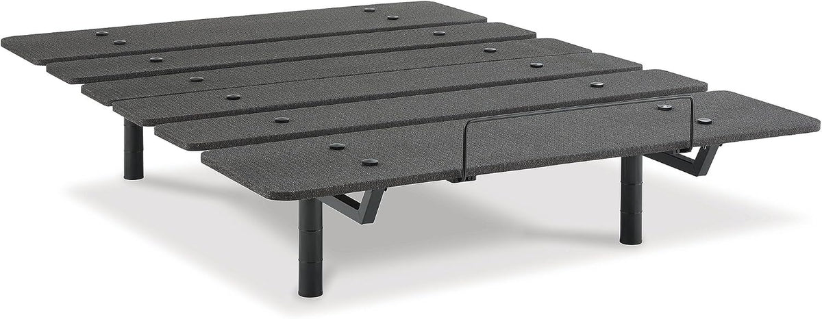 Signature Design by Ashley Cosmic Queen Adjustable Base Bed Frame | Powder coated metal construction, Memory foam and hybrid mattress compatible, Head and foot incline, 2 USB ports