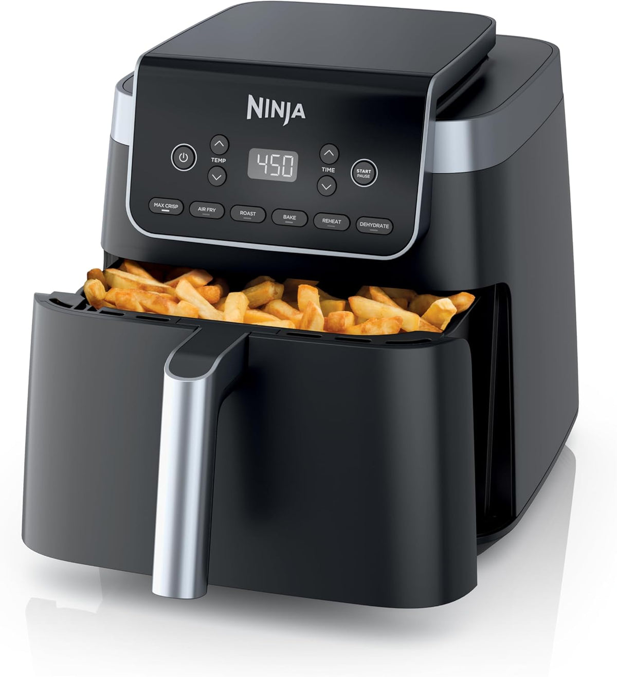 Ninja Air Fryer XL with MaxCrisp, 6.5 Qt, 6-in-1, Grey, AF181 | Max crisp, air fry, roast, bake, reheat, dehydrate, 1750W, 450F max, Fits 9 lbs wings