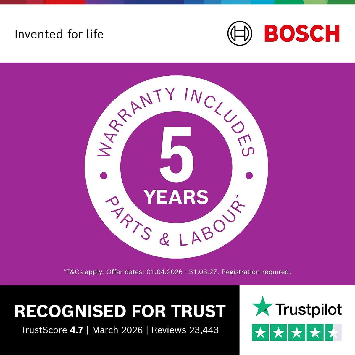 Bosch Series 4 SMS4EKW06G Freestanding Dishwasher, 60cm, White