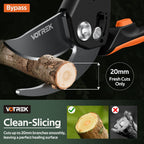 8.5" Garden Secateurs for Weak Hands, Professional Bypass Pruner