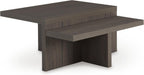 Signature Design by Ashley Zendex Contemporary Table Set with Pedestal Base, Set of 2, Dark Brown