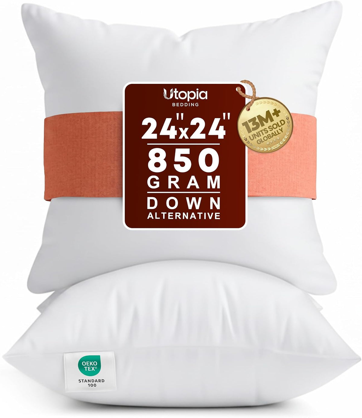 Utopia Bedding 18x18 Pillow Inserts, White Throw Pillows for Couch, 2 Pack