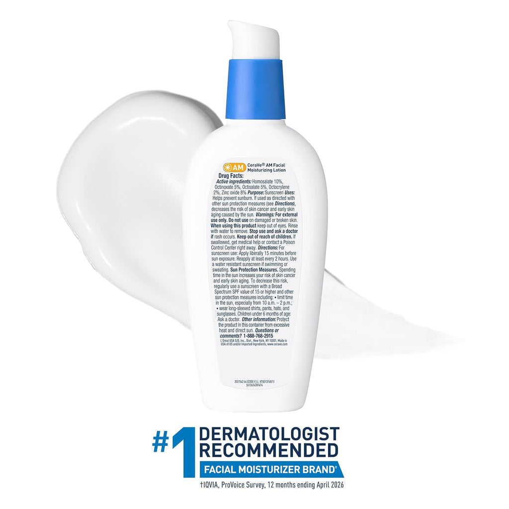 CeraVe AM Daily Facial Moisturizer with SPF 30, Face Sunscreen, 3oz