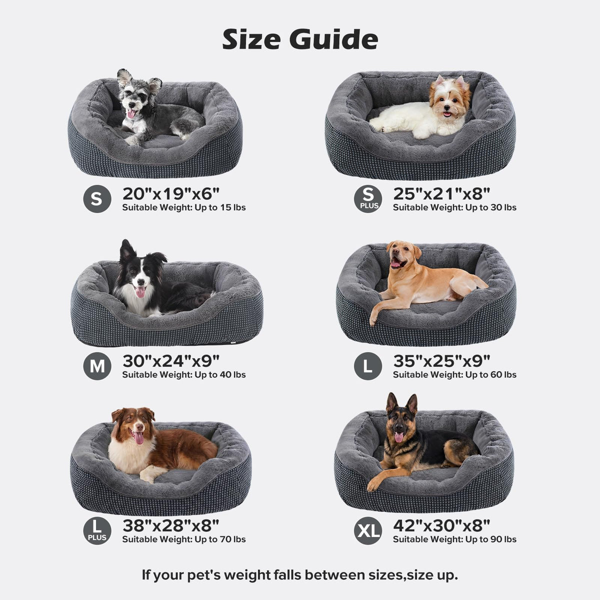 INVENHO Medium Dog Beds for Medium Dogs Washable, Rectangle Dog Bed Medium Size Dog, Orthopedic Dog Bed, Warming Soft Calming Sleeping Puppy Bed Durable Pet Bed with Anti-Slip Bottom M(30"x24"x9")