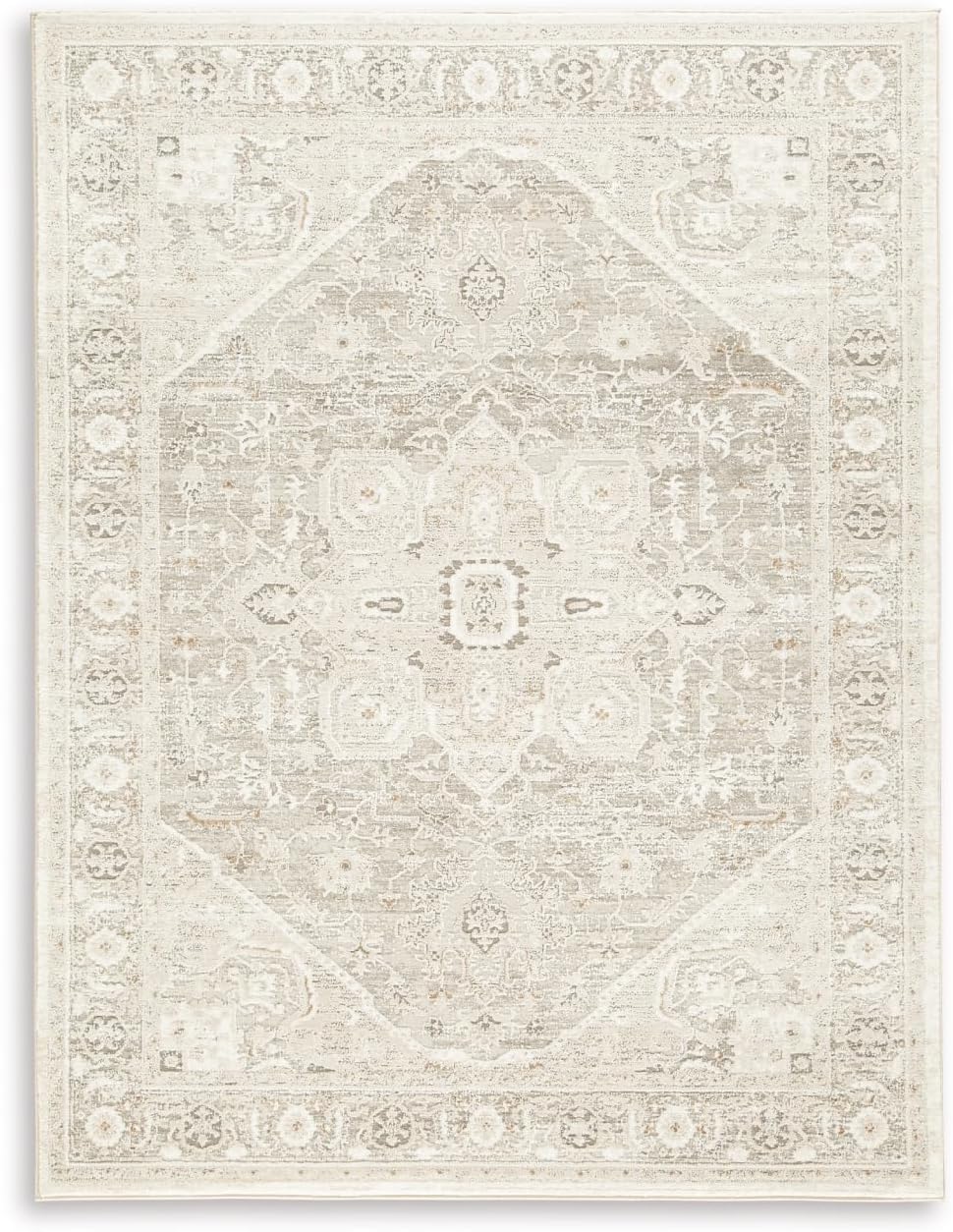 Signature Design by Ashley Gatwell Vintage Persian Rug 8x10 | Machine woven polyester face with jute backing, Medium 9 mm pile height, Contemporary area rug for living rooms
