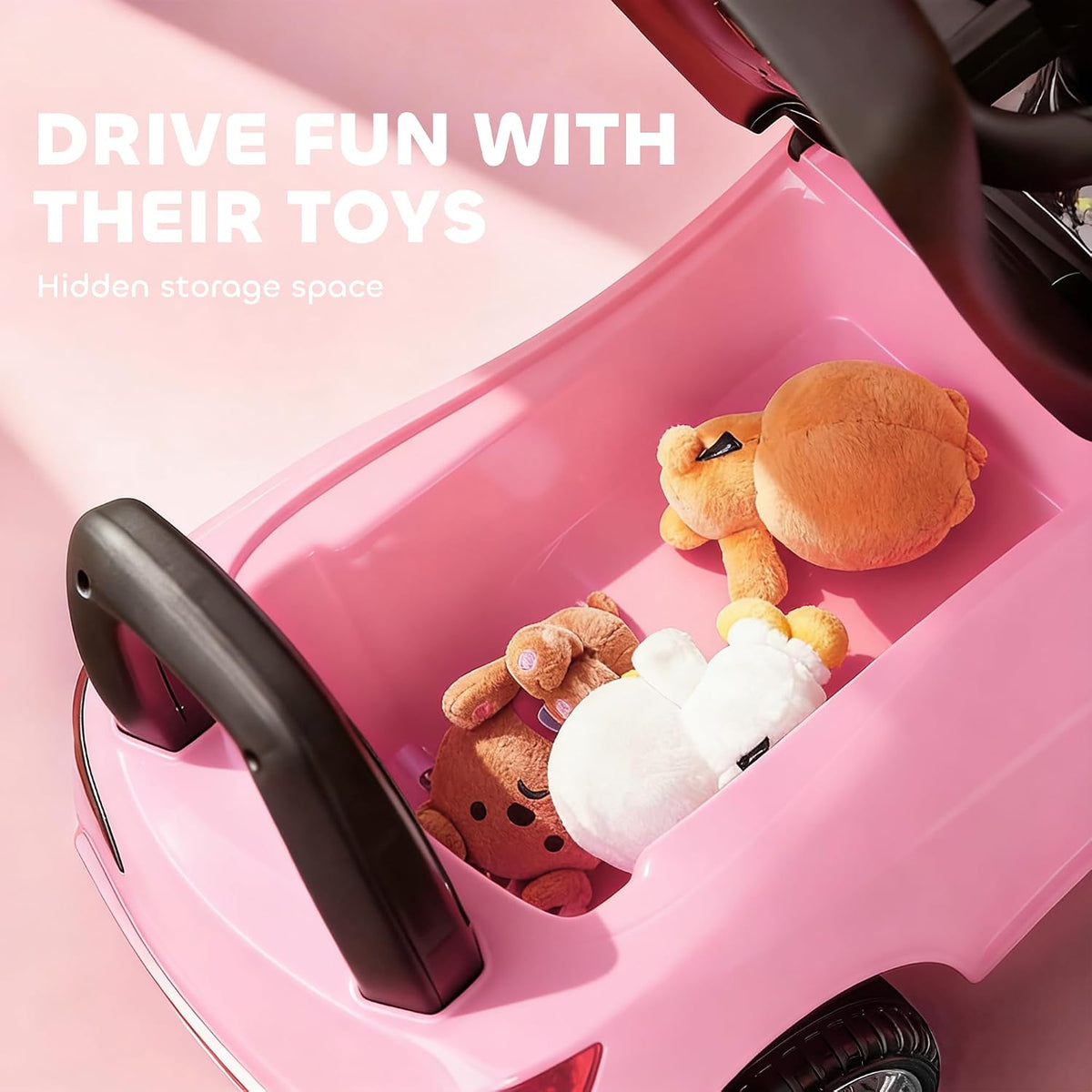 HOMCOM Ride on Car Toddler Walker Foot to Floor for 1.5-3 Years Old Pink