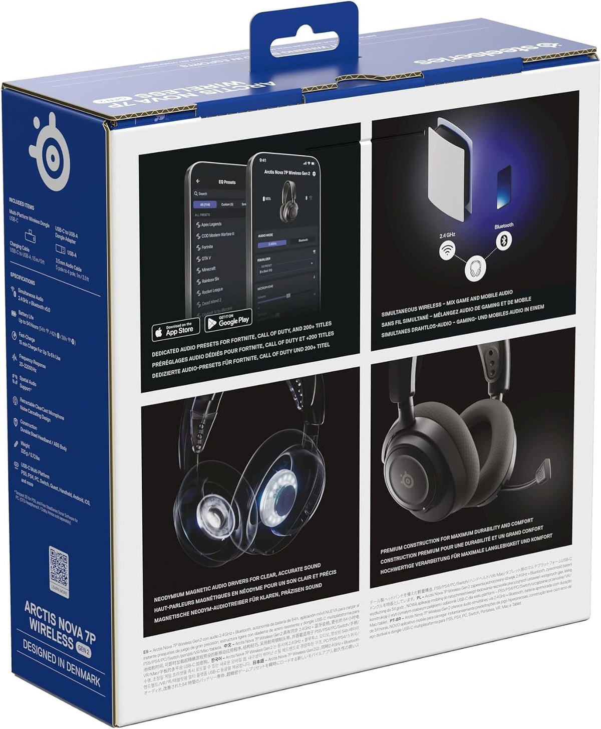 SteelSeries Arctis Nova 7P Wireless Gen 2 - PS5 Headset - Gaming Headset - Mobile App Control - 50+ HR with fast charge - Compatible with PlayStation, PC, Switch & more - Mixable 2.4GHz/Bluetooth