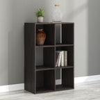 Signature Design by Ashley Piperton 6 Cube Storage Organizer, Freestanding Cubby Bookshelf, Engineered Wood and Decorative Laminate for Playrooms and Offices, Charcoal, 24" W x 36" H