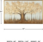 Signature Design by Ashley Dalewick Framed Canvas 60 x 36 Wall Art | Hand-painted framed canvas, Metallic gold foil, Warm autumnal tree canopy design, Living room and home office use