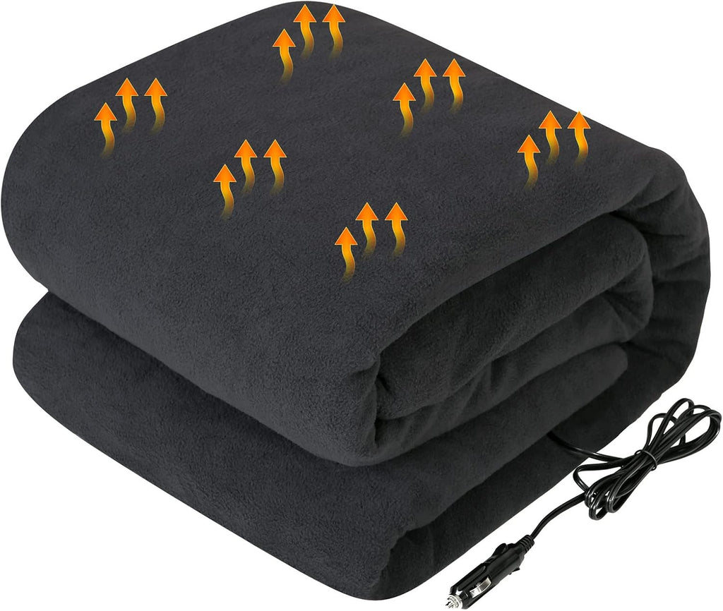 Westinghouse Heated Car Blanket, Charcoal, 59" x 43”