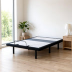 Signature Design by Ashley Adjustable Bed Frame Queen, Remote & Lumbar | Queen adjustable base with remote, Built-in massage, Fast 15-minute assembly, Lumbar and audio base
