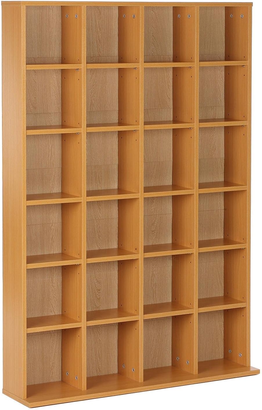 HOMCOM Tall 456 CD/ 336 DVD Storage Unit 89 x 130.5 cm Beech Wood Finish