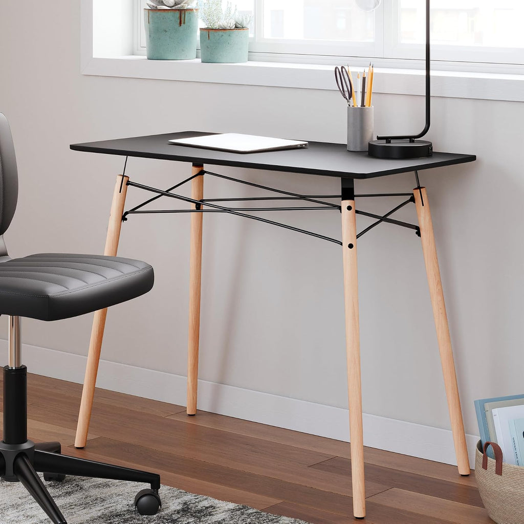 Signature Design by Ashley Jaspeni Industrial Home Office Desk, Black & Light Brown
