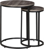 Signature Design by Ashley Gray Round Nesting Tables Set of 2