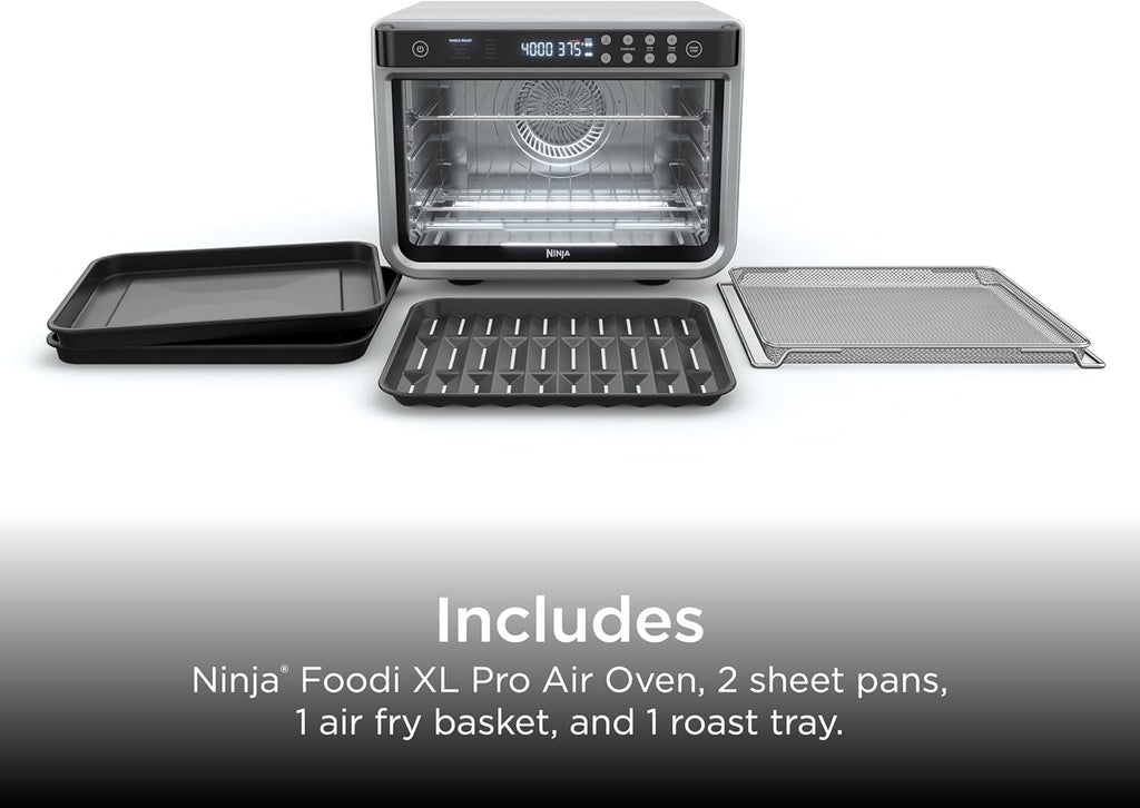 Ninja Foodi XL Pro Air Fry Oven, 10-in-1, Stainless Steel, DT201 | Fits 5 lb chicken, Air fry, roast, bake, broil, toast, dehydrate, reheat, pizza, 1800W