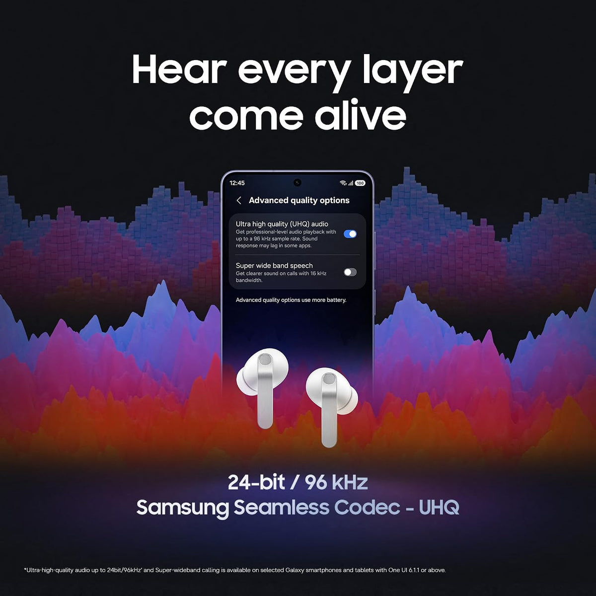 Samsung Galaxy Buds4 Pro, Wireless Bluetooth Earbuds, Real Metal Blade, Full-Spectrum Hi-Fi Sound, 2-Way Speaker & Dual Amp, 360 Audio, ANC, Black, 2 Year Extended Warranty (UK Version)