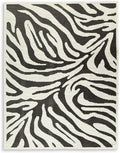 Signature Design by Ashley Thomwith Contemporary Indoor Washable Zebra Design 8 x 10 Rug with Non Slip Backing, Black & White