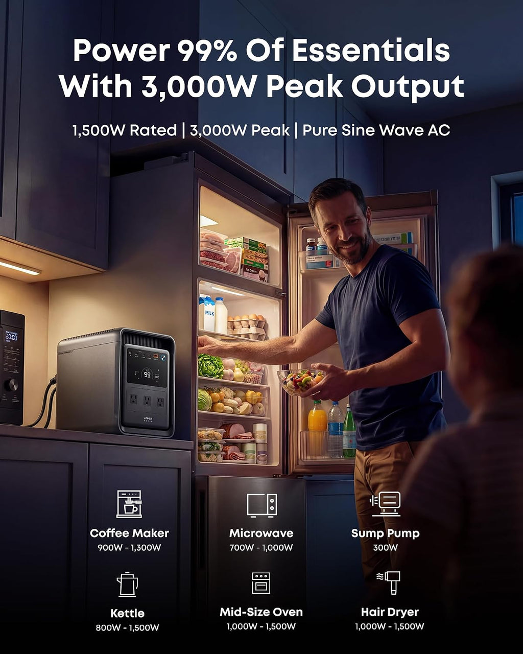 Anker SOLIX S2000 Portable Power Station, 2,010Wh, 1,500W