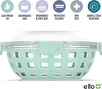 Ello DuraGlass Food Storage Glass Lunch Bowl - Meal Prep Container with Silicone Sleeve and Airtight Lid, 5 Cup, Yucca