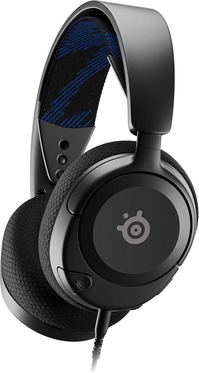 SteelSeries Arctis Nova 1P for PlayStation - PS5 Gaming Headset - Hi-Fi Drivers - 360° Spatial Audio - AirWeave Memory Foam Ear Cushions - Lightweight - Also compatible with PC, Xbox - Black
