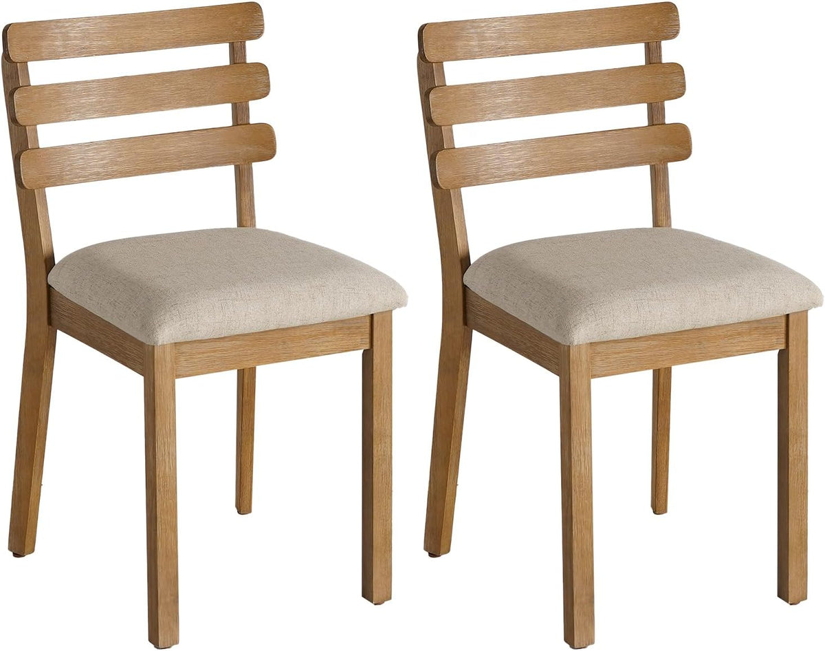 4-Piece Farmhouse Dining Set, Wooden Dining Table with 2 Chairs, Bench Seat