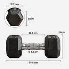 HOMCOM 2x4kg/2x5kg/2x6kg/2x8kg/2x10kg Rubber Hex Dumbbell Set Anti-Rolling Free Weights Dumbbells Pair with Knurled Grip for Home Gym Strength Training Exercise
