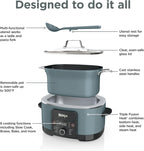 Ninja® PossibleCooker™ PRO 14-in-1, 8.5-qt, Sea Salt Gray, MC1001 | 14-in-1 replaces 14 appliances, Triple Fusion Heat®, slow cook, sauté, roast & steam, nonstick oven-safe pot to 500°F.