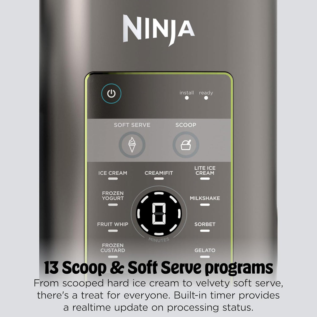 Ninja Creami Scoop & Swirl 13-in-1 Ice Cream and Soft Serve Maker, NC701ND | Ninja Creami Scoop and Swirl turns almost anything into ice cream and soft serve at a button touch, scooped or swirled.