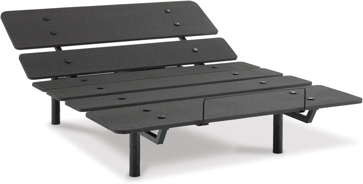 Signature Design by Ashley King Adjustable Base Bed Frame, Black | King size adjustable bed base with dual USB ports and wireless remote, Estimated 15-minute assembly, Cosmic Power Base