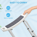 HOMCOM Shower Chair Height-Adjustable Bath Stool for Elderly Grey
