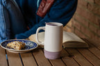 Ello Jane 18oz Ceramic Travel Mug with Handle with Coaster, Mauvewood