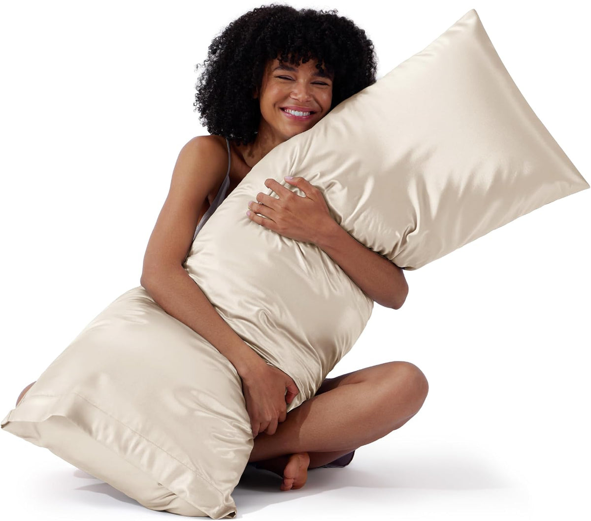 Bedsure Satin Pillowcases Queen Set of 2, Similar to Silk Pillow Cases Pink