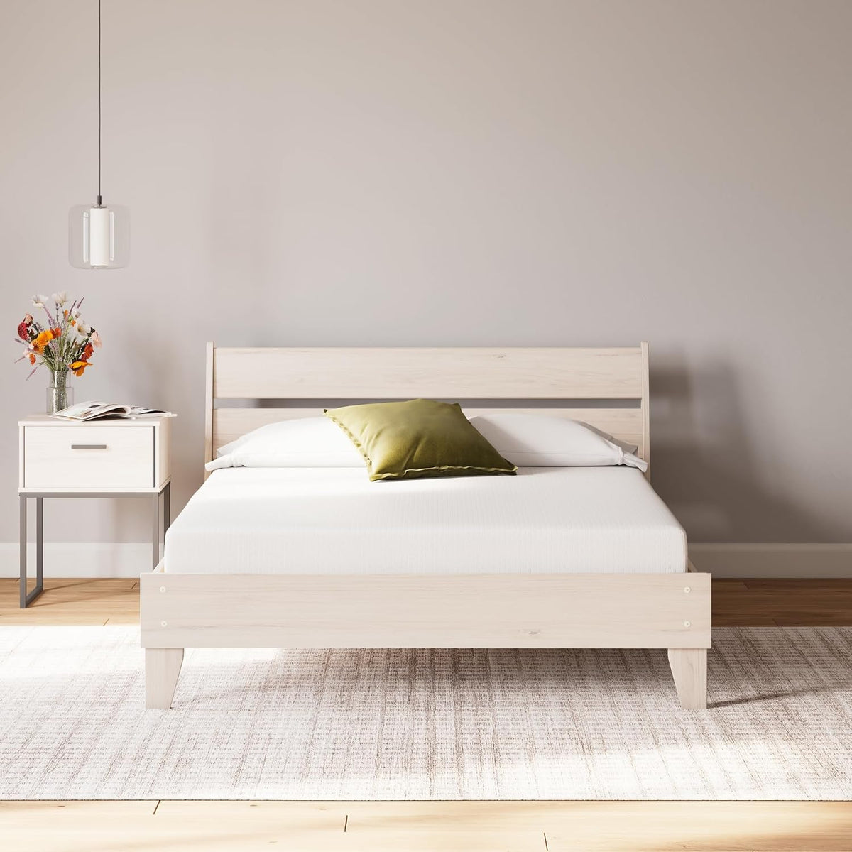 Signature Design by Ashley Queen Size 8 Inch Medium Firm Charcoal Gel & Green Tea Infused Memory Foam Mattress for Pressure Relief, Fiberglass-Free, Mattress In A Box
