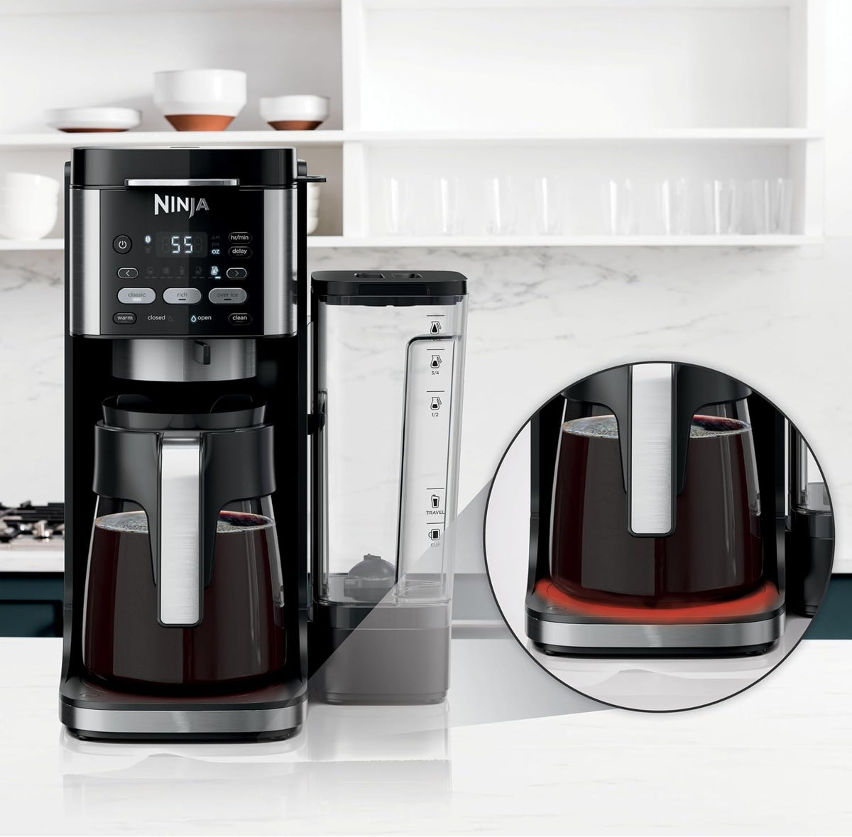 Ninja Drip Coffee Maker, DualBrew Pro Hot & Iced, Black, CFP101 | Single Serve to Carafe, Brew with Pods & Grounds, Compatible with K Cups, 3 Brew Styles, 60oz Removable Reservoir