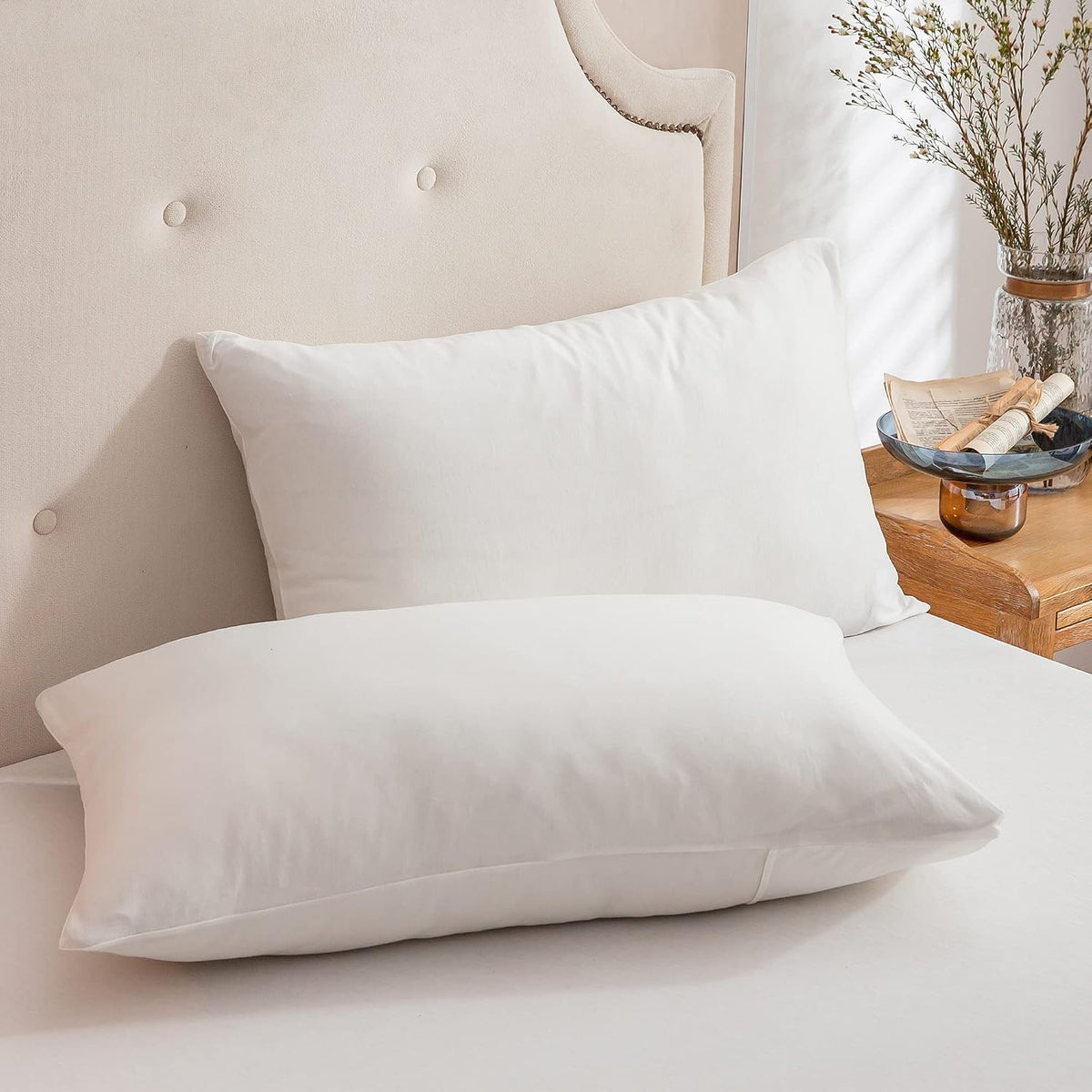 PURE ERA Jersey Knit Pillow Cases Solid Sage Green Standard