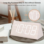 DreamSky Wooden Digital Alarm Clock for Bedrooms with Large Numbers