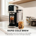 Ninja DualBrew Coffee Maker, Grounds & Pods, Stainless Steel, GP161 | Brew Classic, Rich, Over Ice, & Cold Brew, Brew Single-Serve Cup to Full 12-Cup Carafe