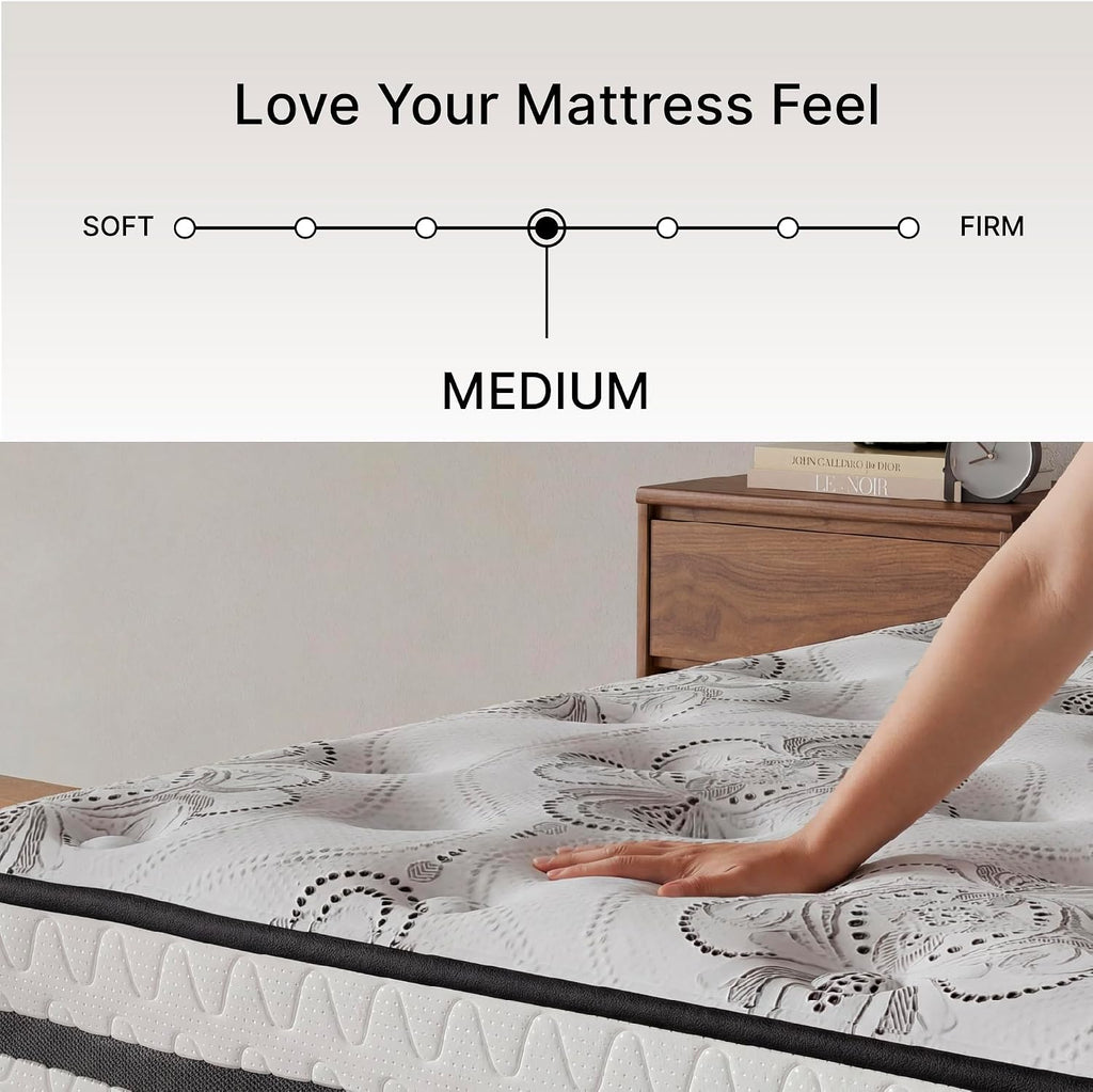 Signature Design by Ashley Queen Mattress, 10 Inch Medium Firm Hybrid