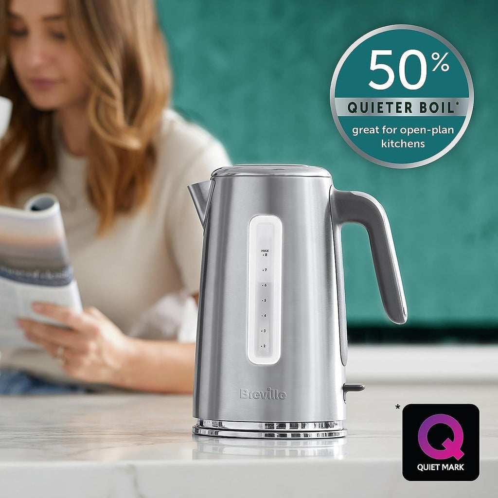 Breville Edge Low Steam Kettle | 1.7L | 3kW Fast & Quiet Boil Kettle | Energy Efficient | Brushed Stainless Steel [VKT236]