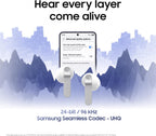 Samsung Galaxy Buds4, Wireless Bluetooth Earbuds, Real Metal Blade, 1-Way Speaker, 24-bit / 96 kHz Ultra Codec, 360 Audio, ANC, White, 2 Year Extended Warranty (UK Version)