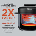 Ninja® HyperHeat™ 9-in-1 Pressure Cooker, 6.5-qt, Stone Purple, PC201SP | Cooks 2X faster, Sear, Sauté, Slow Cook, Steam & Sous Vide, 1200W, PFAS-free pot, removable SimpliServe™ pot for easy serving
