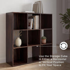 Signature Design by Ashley Glosmount 9 Cube Storage Organizer or Bookcase, Cherry & Light Brown
