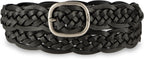 Levi's Women's Fully Adjustable Casual Leather Braided Belt for Jeans and Dresses
