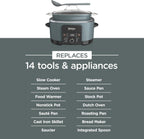 Ninja® PossibleCooker™ PRO 14-in-1, 8.5-qt, Sea Salt Gray, MC1001 | 14-in-1 replaces 14 appliances, Triple Fusion Heat®, slow cook, sauté, roast & steam, nonstick oven-safe pot to 500°F.