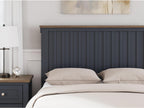 Signature Design by Ashley Kids Full Wood Panel Bed Frame, Blue & Brown | Traditional Shaker style silhouette, Two-tone slate blue and light brown finish, Box spring required, Landocken Series