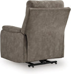 Signature Design by Ashley Dual Motor Power Lift Recliner, Heat & Massage | Fossil suede faux leather, Lift chairs recliners for elderly, Independent back and footrest, Crestmeade Series