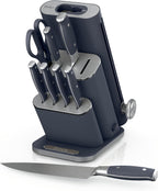 Ninja® NeverDull® 10-Pc German Steel Knife Set, Cyberspace, NK32010BL1 | Stays razor-sharp 10+ years. Premium German steel. Removable sharpener stores in a drawer saving up to 35% more counter space